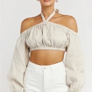 DISSH Ginny black halter crop top